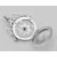 Unique Victorian Style Round Sterling Silver Fob Locket Pendant - HP-508