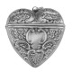 Victorian Style Sterling Silver Heart Locket Box Pendant - Large - HP-538