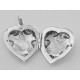 Victorian Style Silver Heart Locket Pendant - HP-559