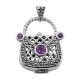 Sterling Silver Amethyst Purse Pendant / Pillbox - HP-59-AM