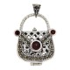 Sterling Silver Garnet Purse Pendant / Pillbox - HP-59-G