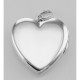 Cherub Heart Sterling Silver Locket Pendant with Blue CZs - HP-6307-BLUE
