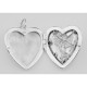 Sterling Silver Cherub Heart Locket Pendant Red CZs - HP-6307-G