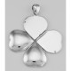 Sterling Silver Heart Locket Engravable - 4 Photo Small Clover - HP-6392-P