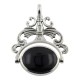 2 Stone Spinning Fob Pendant - Antique Style - Sterling Silver - HP-6663