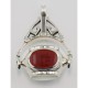 4 Stone Spinning Fob Pendant - Vintage Style - Sterling Silver - HP-6664