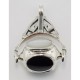 4 Stone Spinning Fob Pendant - Vintage Style - Sterling Silver - HP-6664