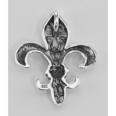 Filigree Fleur de Lis Pendant - Sterling Silver - HP-701