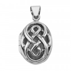 Classic Celtic Knot Design Sterling Silver Oval Filigree Locket