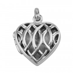 Sterling Silver Filigree Heart Locket - Aromatherapy Locket