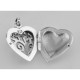 Sterling Silver Floral Filigree Heart Locket - Aromatherapy Locket - HP-811