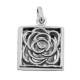 Sterling Silver Filigree Square Rose Locket - HP-812
