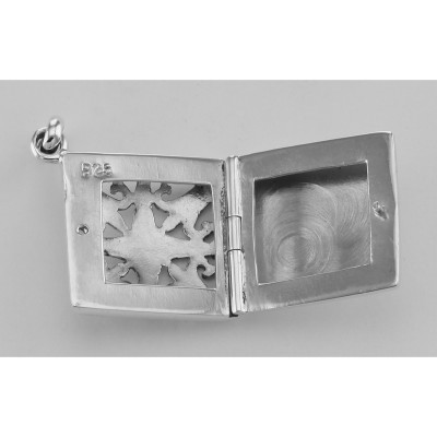 Sterling Silver Filigree Diamond Shaped Locket - Aromatherapy Locket - HP-813