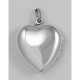 Sterling Silver Large Filigree Rose Heart Locket - HP-815