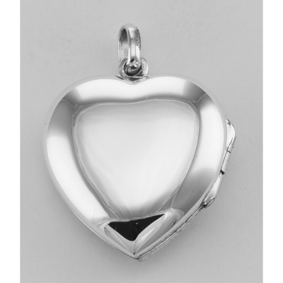 Sterling Silver Large Filigree Floral Heart Locket - Aromatherapy Locket - HP-816