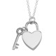Sterling Silver Heart Lock and Key Pendant with 16 inch chain - HP-819