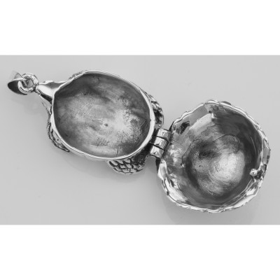 Large Turtle Locket Box Pendant - Tortoise - Sterling Silver - HP-9063