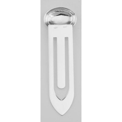 Sterling Silver Bookmark - Engravable Oval - Made Italy - BK-400