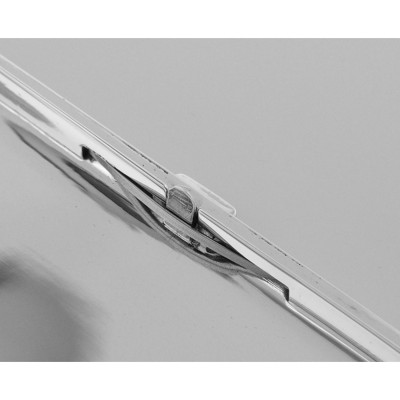 Fine Italian Made Business Card Case w/ Push Button Closure - Sterling Silver - I-705