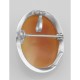 Hand Carved Italian Cameo Pin / Pendant - Roman Style - Sterling Silver - IC-P105