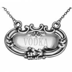 Vodka Liquor Decanter Label / Tag - Sterling Silver