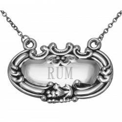Rum Liquor Decanter Label / Tag - Sterling Silver