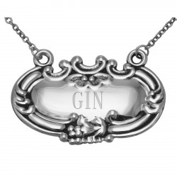 Gin Liquor Decanter Label / Tag - Sterling Silver
