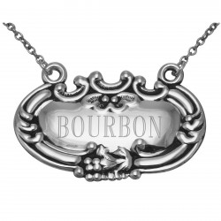 Bourbon Liquor Decanter Label / Tag - Sterling Silver