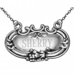 Sherry Liquor Decanter Label / Tag - Sterling Silver