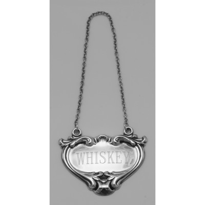 Whiskey Liquor Decanter Label / Tag - Sterling Silver - LL-705