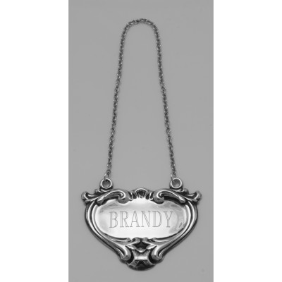 Brandy Liquor Decanter Label / Tag - Sterling Silver - LL-707