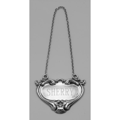 Sherry Liquor Decanter Label / Tag - Sterling Silver - LL-708