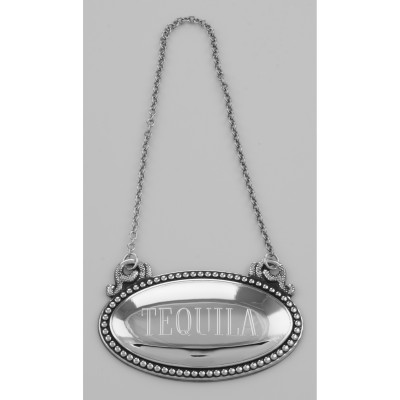 Tequila Liquor Decanter Label / Tag - Oval beaded Border - Made in USA - LL-809