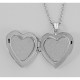 Sterling Silver Heart Locket w/ Cross Design - 19mm - Made in USA - MF-2132