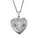 Sterling Silver Heart Locket w/ Cross Design - 19mm - Made in USA - MF-2132