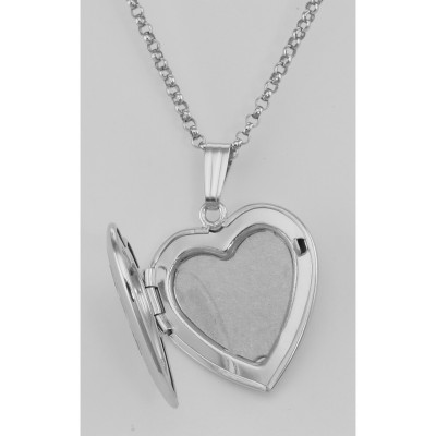 Heart Shaped Mom Sterling Locket - 19mm - MF-460