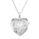 Sterling Silver (4) Four Photo Heart Locket with Chain - USA - MF-5118