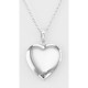 Sterling Silver Floral Heart Locket with Chain - 19mm - Made in USA - MF-577