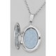 Oval Silver Locket Border Design - 16mm - MF-585