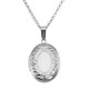 Oval Silver Locket Border Design - 16mm - MF-585