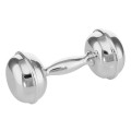 Dumbbell Sterling Silver Baby Rattle - Engravable - USA made