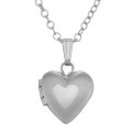 Cute Sterling Silver Baby Double Heart Locket with Chain - 10mm