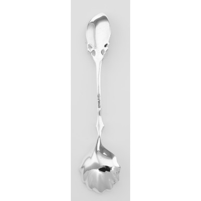 Sterling Silver Floral with Shell Bowl Master Salt Spoon - MS-11