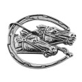 Race Horse - Horseshoe Pin - Sterling Silver