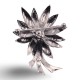 Fine Bead Set Floral Marcasite Pin or Brooch with Pearl - Sterling Silver - PM-119