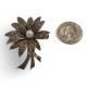 Fine Bead Set Floral Marcasite Pin or Brooch with Pearl - Sterling Silver - PM-119