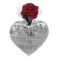 Art Deco Style Heart Vase Pin - Sterling Silver
