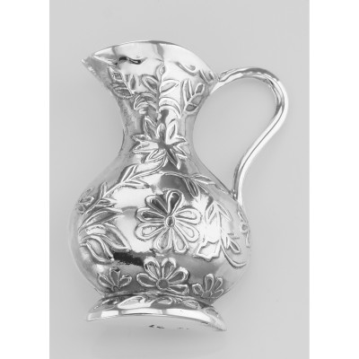 Antique Style Floral Pitcher Vase Pin - Sterling Silver - PX-8036