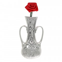 Floral Vase Pin - Sterling Silver
