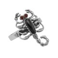 Black Onyx Scorpion Ring with Carnelian Eyes - Scorpio - Sterling Silver